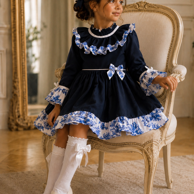 Avery Blue Girls Dress