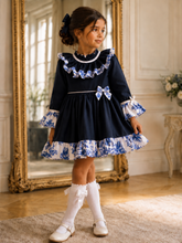 Load image into Gallery viewer, Avery Blue Girls Dress