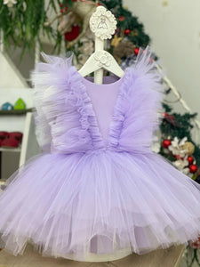 Maya Lilac Girls Tulle  Dress