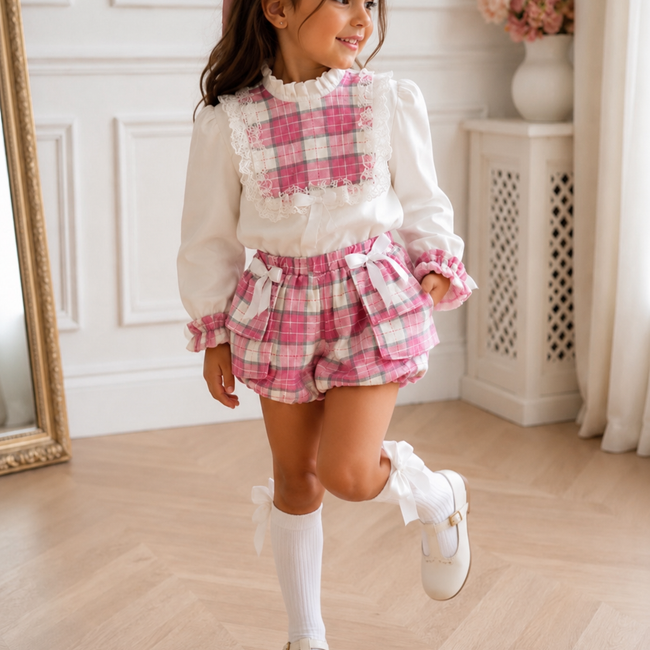 Luella pink check Girls 2 Piece set