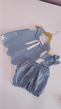 Load image into Gallery viewer, Mia 2 piece Blue Girls set