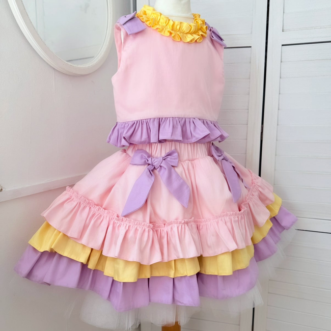 Pastel Delight Top & Puff Skirt