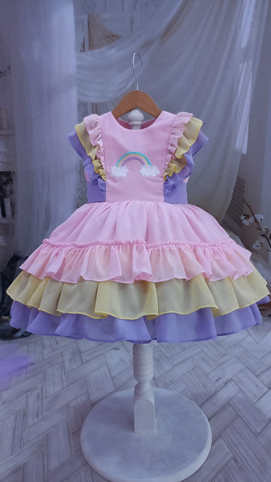 Over The Rainbow Puff Dress