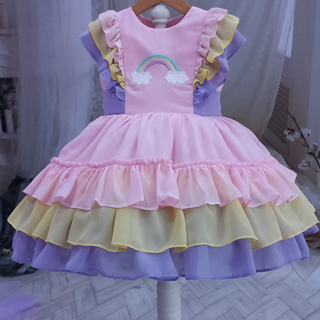 Over The Rainbow Puff Dress
