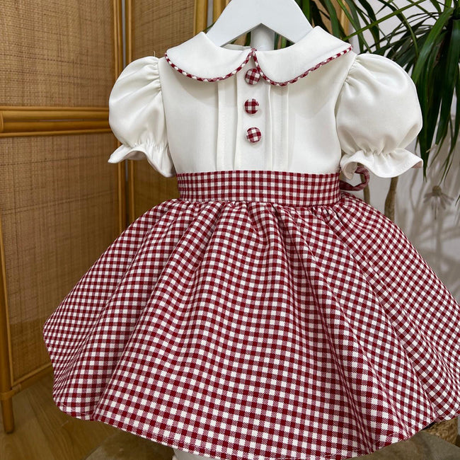 Dottie Check red fabric dress