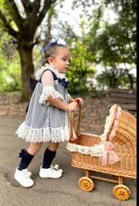 Abbey Navy Girls Lace dress - Arbella's Baby Box