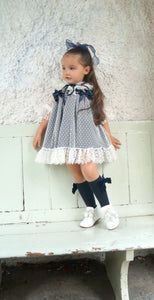 Abbey Navy Girls Lace dress - Arbella's Baby Box