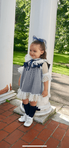 Abbey Navy Girls Lace dress - Arbella's Baby Box