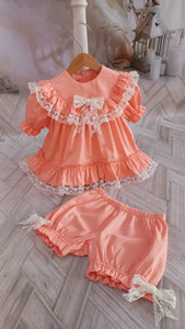 Cara Peach Two Piece Girls Set - Arbella's Baby Box