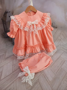 Cara Peach Two Piece Girls Set - Arbella's Baby Box