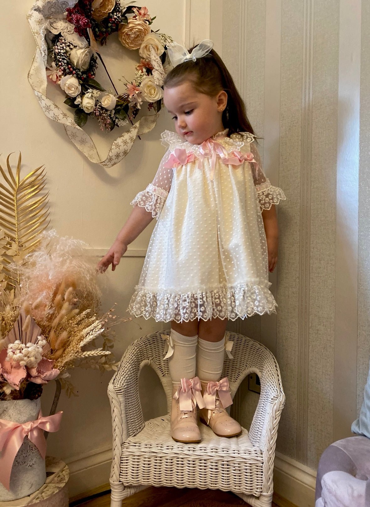 Dream Cream Girls Lace dress