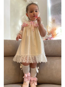 Dream Cream Girls Lace dress - Arbella's Baby Box