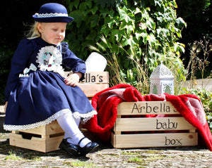 Eadie Navy Girls Embroidery Dress - Arbella's Baby Box