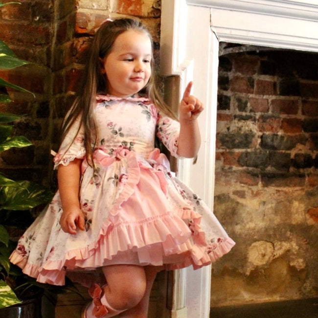 Elizabeth Girls Pink Floral Dress - Arbella's Baby Box