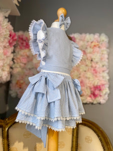 Girls Hazel Blue Gingham Two piece set - Arbella's Baby Box