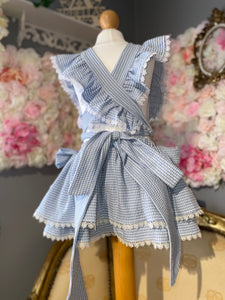 Girls Hazel Blue Gingham Two piece set - Arbella's Baby Box