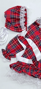 Lexie Tartan Bonnet - Arbella's Baby Box