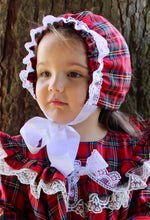 Load image into Gallery viewer, Lexie Tartan Bonnet - Arbella&#39;s Baby Box