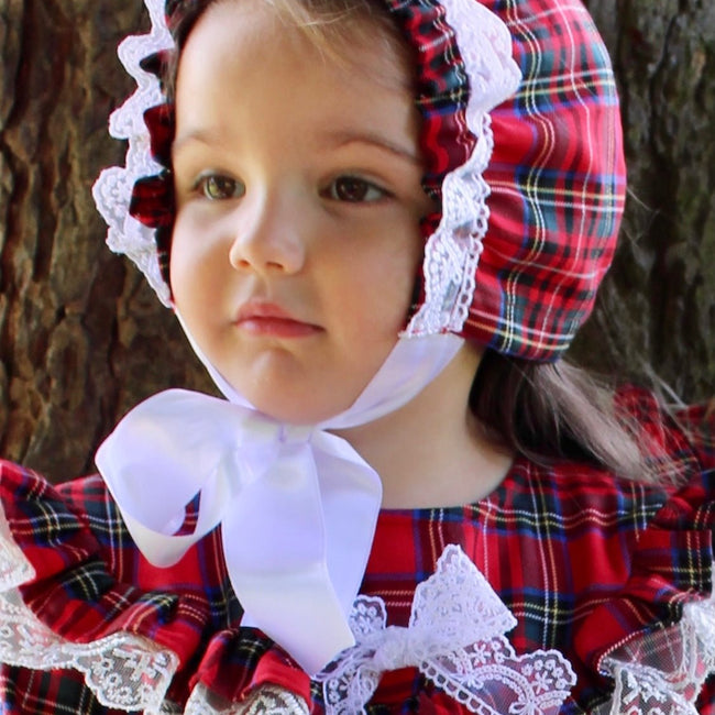 Lexie Tartan Bonnet - Arbella's Baby Box