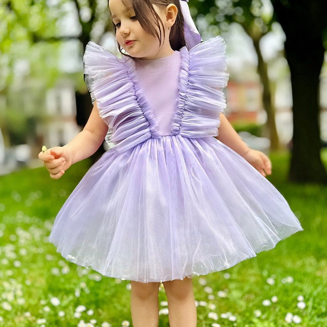 Maya Lilac Girls Tulle Dress - Arbella's Baby Box