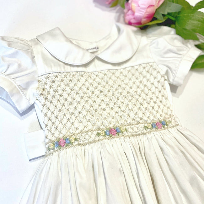 Pearl Cream Deluxe Smock - Arbella's Baby Box