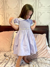 Load image into Gallery viewer, Pearl Lilac Deluxe Smock - Arbella&#39;s Baby Box