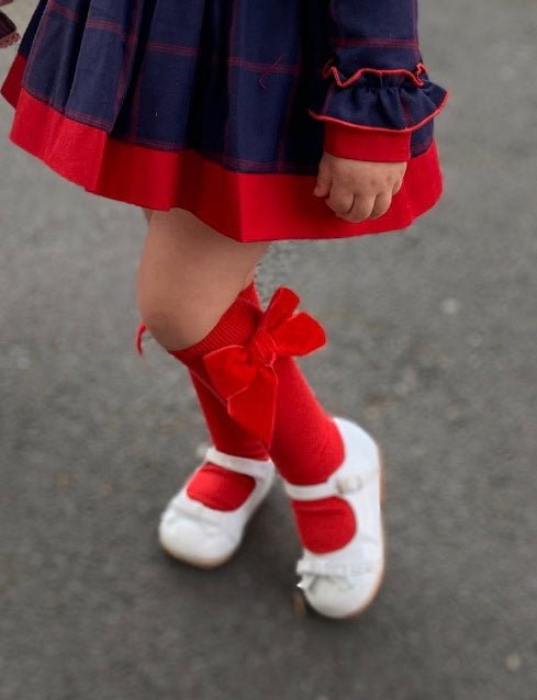 Red Velvet Bow Cóndor Socks - Arbella's Baby Box