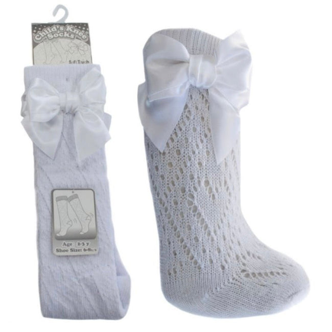 White knee high girls socks - Arbella's Baby Box