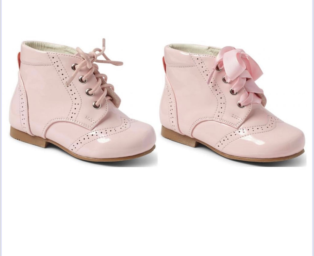 Pink Girls Lace Boots