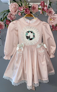 Dixie Pink Girls Embroidery Dress