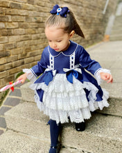 Load image into Gallery viewer, Bella NAVY Girls Exclusive puffball Dress
