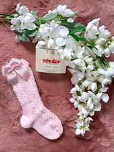 Load image into Gallery viewer, Condor Pink Openwork Girls Bow Socks