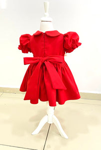 Summer Red Embroidery Dress & Bow